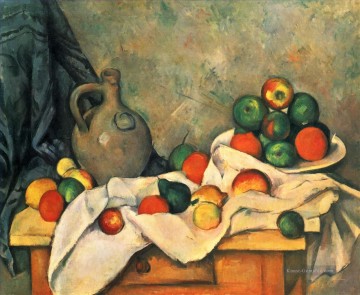  vor - Vorhang Krug und Obst Paul Cezanne